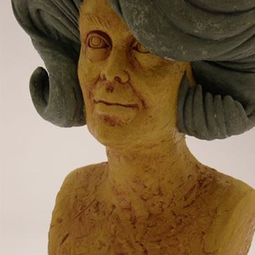 Life-size bust of Flip Stump from the Chanel/Big Hair Series